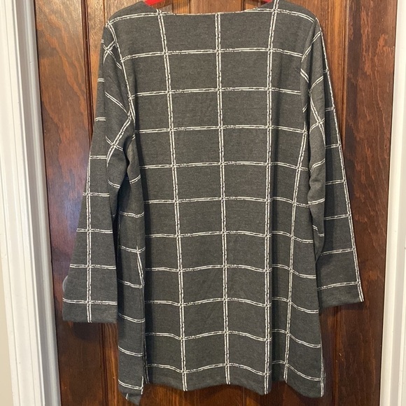 CJ Banks Gray Checked Square Neck Dress NWT - Picture 4 of 4